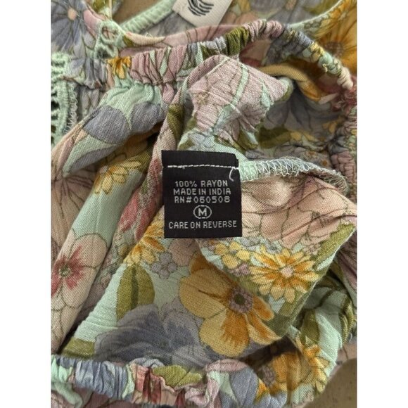 Sweetwater Wrightsville Beach Floral Peasant Blouse Women’s Sz M Boho Lace Trim - Picture 8 of 13